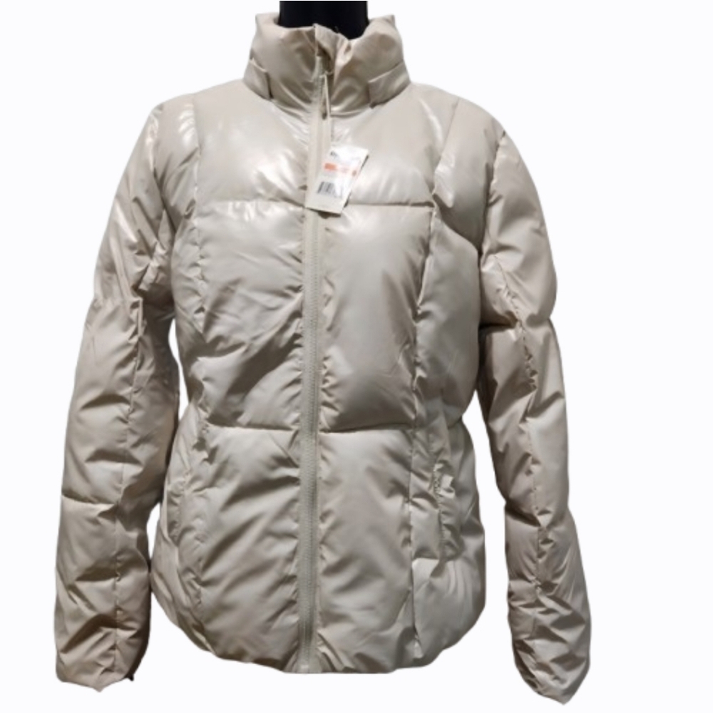 REEBOK Poly-fill Beige Mother-of-Pearl Puffer Jacket 2025 Winter Coat (M)